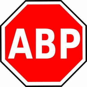 σήμα stop που αναγράφει τα αρχικά ABP Adblock Plus